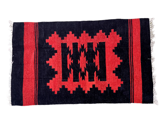 3/5 Handloom Shataranji Floor Mat Carpet