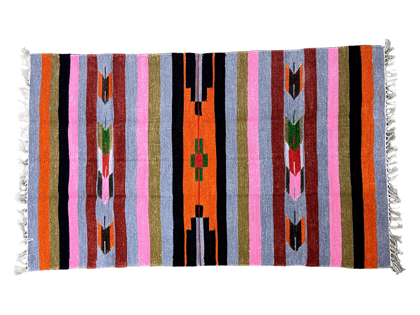 3/5 Handloom Shataranji Floor Mat Carpet