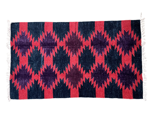 3/5 Handloom Shataranji Floor Mat Carpet