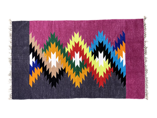 3/5 Handloom Shataranji Floor Mat Carpet