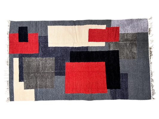 3/5 Handloom Shataranji Floor Mat Carpet