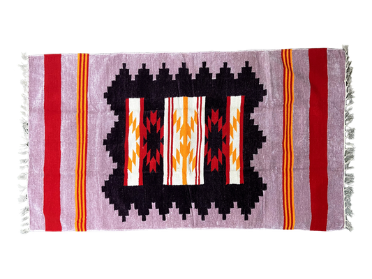 3/5 Handloom Shataranji Floor Mat Carpet