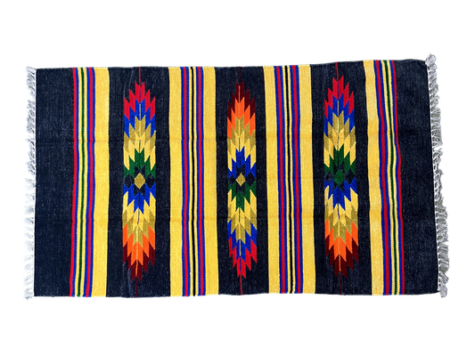 3/5 Handloom Shataranji Floor Mat Carpet