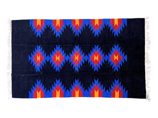 3/5 Handloom Shataranji Floor Mat Carpet