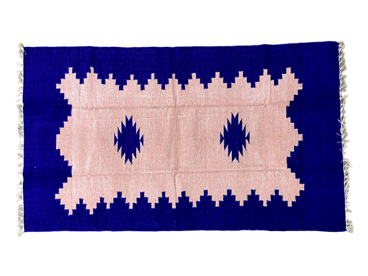 3/5 Handloom Shataranji Floor Mat Carpet