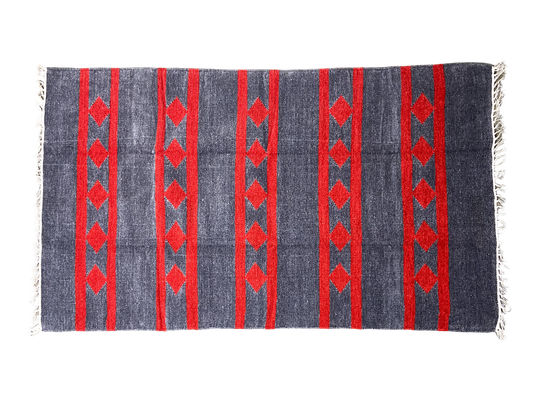 3/5 Handloom Shataranji Floor Mat Carpet