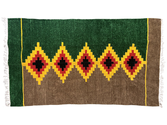 3/5 Handloom Shataranji Floor Mat Carpet