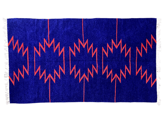 3/5 Handloom Shataranji Floor Mat Carpet