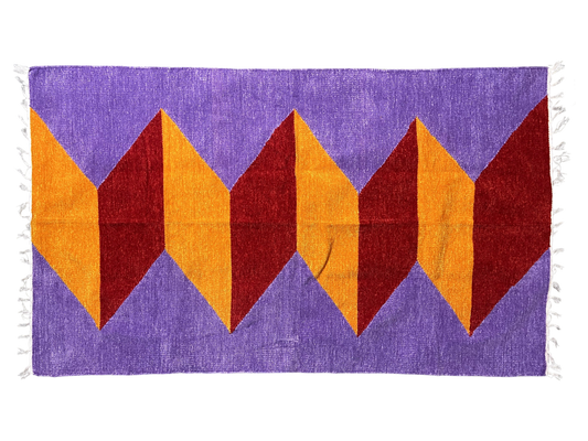 3/5 Handloom Shataranji Floor Mat Carpet