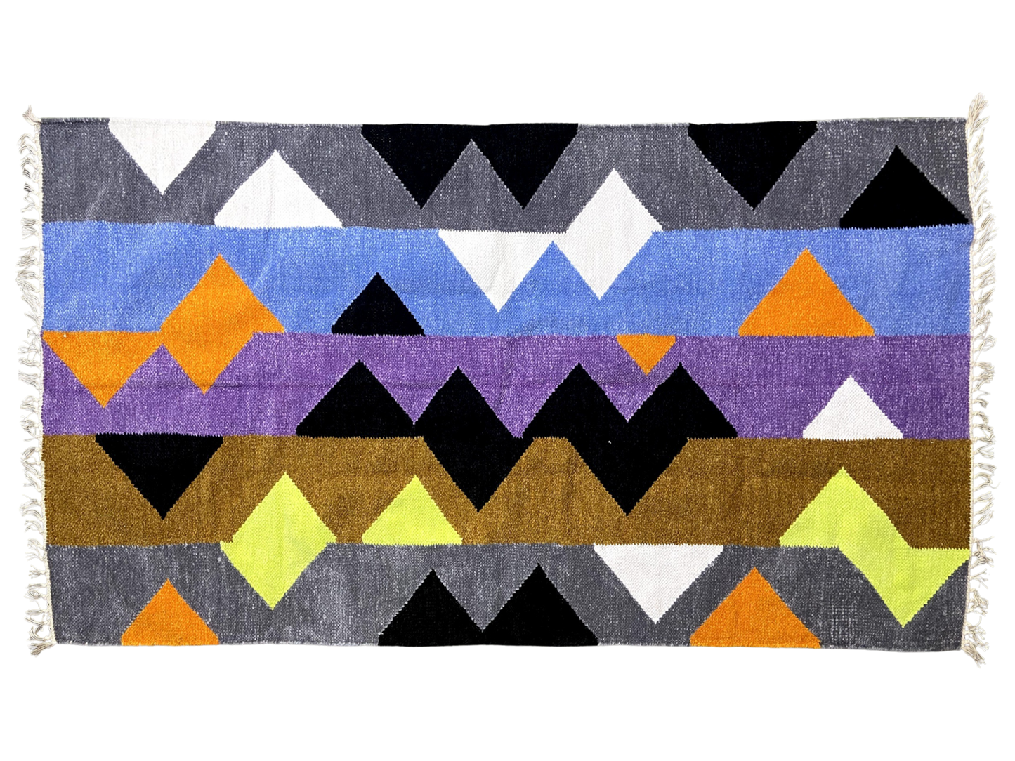 3/5 Handloom Shataranji Floor Mat Carpet