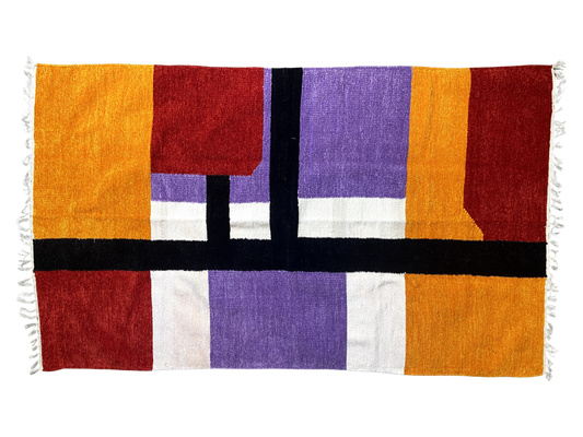 3/5 Handloom Shataranji Floor Mat Carpet