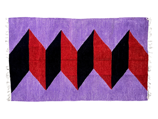 3/5 Handloom Shataranji Floor Mat Carpet
