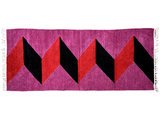 2/5 Handloom Shataranji Floor Mat Carpet