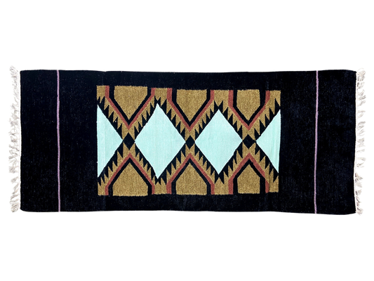 2/5 Handloom Shataranji Floor Mat Carpet