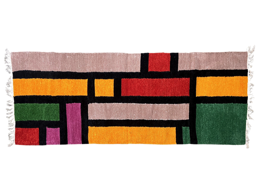 2/5 Handloom Shataranji Floor Mat Carpet