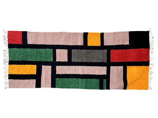 2/5 Handloom Shataranji Floor Mat Carpet