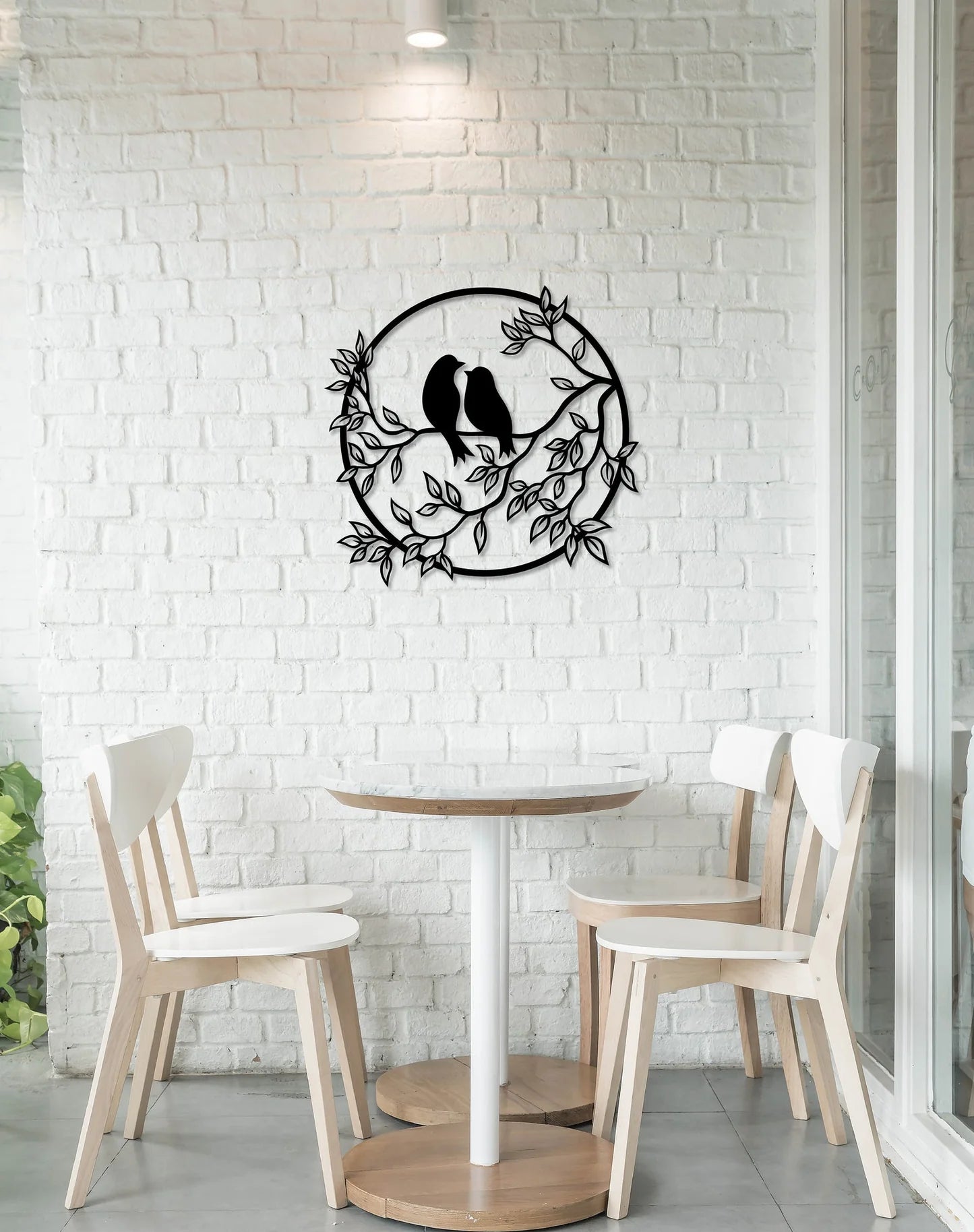 Birds of Love Metal Wall Art