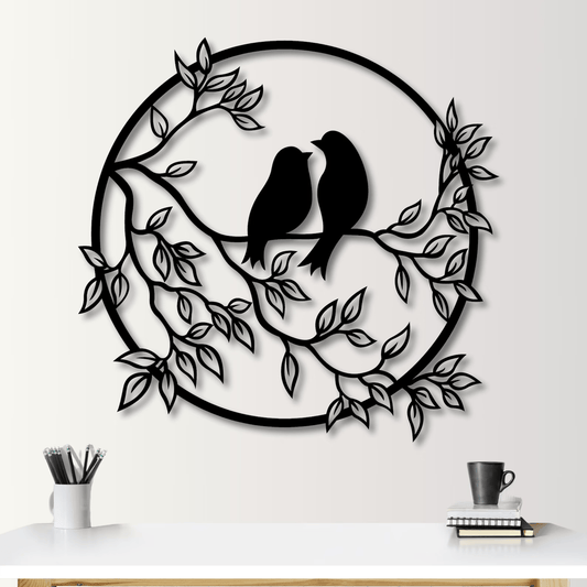 Birds of Love Metal Wall Art